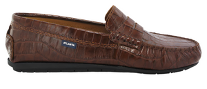Atlanta Mocassin Camel Croco Leather Loafer