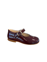 Shawn & Jeffery Burgundy Patent Leather Girls European Buckle Mary Jane