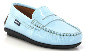 Altanta Mocassin Blue Sky Patent Leather Penny Loafer