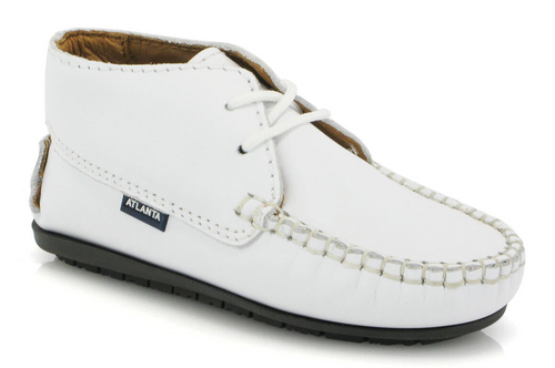 Atlanta Baby White Smooth Leather Bootie