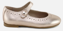 Papanatas Girls Etoile Gold Leather Mary Jane
