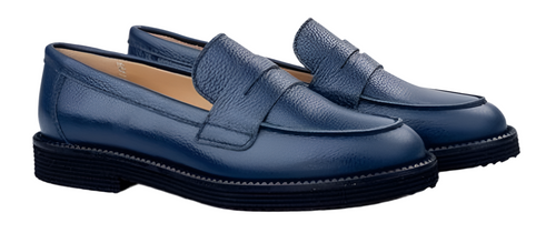 Beberlis Chunky Navy Copete Tractor Slip On Loafers