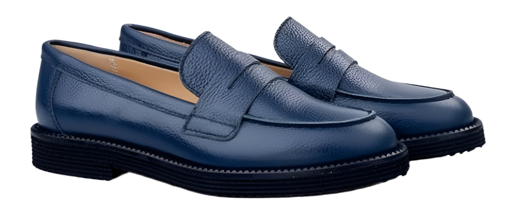 Beberlis Chunky Navy Copete Tractor Slip On Loafers
