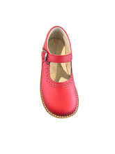 Shawn & Jeffery Red Leather Girls Omega Buckle Mary Jane