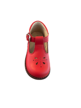 Shawn & Jeffery Red Leather Omega Baby 139 T Strap