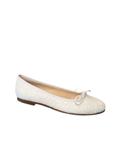 Beberlis White Satin Leather Classic Flats