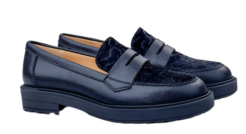 Beberlis Chunky Copete Velvet Design Tractor Slip On Loafers