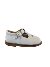Shawn & Jeffrey White Leather Omega T Strap Shoe