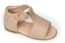 Venettini Sand Patent Leather Baby Hightop Sandals