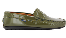Atlanta Mocassin Green Kaki Patent Leather Loafer