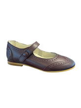 Shawn & Jeffery Burgundy Leather Wingtip Button Mary Jane