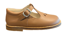 Shawn & Jeffrey Tan Roble Omega Leather T Strap Shoe