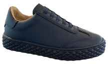 Porte Navy Gum Leather Hex Sole Elastic Lace Sneaker