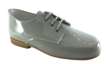 Shawn & Jeffery Light Grey Patent Leather Oxford Dress Shoe