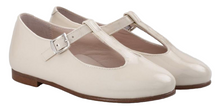Beberlis Girls Beach Cream Patent Leather T-Strap