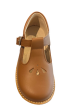 Shawn & Jeffrey Tan Roble Omega Leather T Strap Shoe