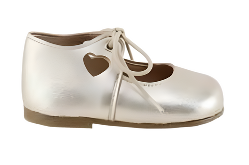 Papanatas Eli Gold Leather Baby Heart Shoe