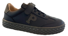 Porte Black Gum Leather Olive Hex Sole Velcro Elastic Lace Sneaker