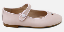 Papanatas Girls Baby Pink Leather Heart Mary Jane