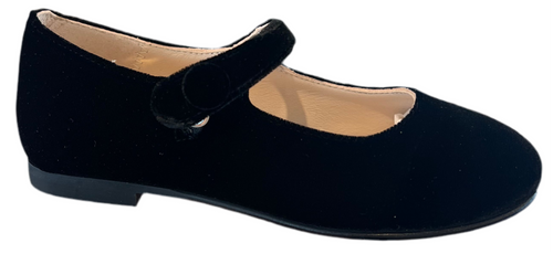 Beberlis Girls Black Velvet Mary Jane Shoes