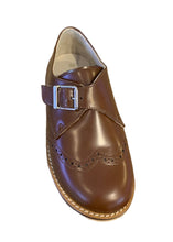 Shawn & Jeffery Boys Cuero Mocasino Single Buckle Velcro Dress Shoe