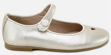 Papanatas Girls Metalcris Sahara Leather Heart Mary Jane