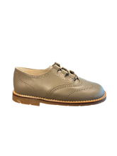 Shawn & Jeffrey Taupe Topo Leather Omega Oxford Shoe