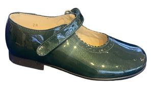 Beberlis Patent Leather Hunter Green Mary Jane