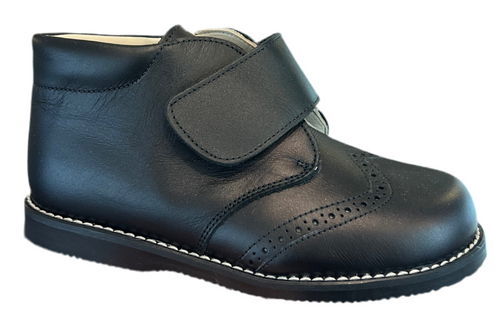 Shawn & Jeffery Black Leather 135 Velcro Booties