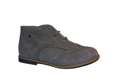 Manuela De Juan Taupe Leather Wingtip Laceup Booties