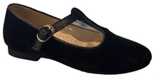 Shawn & Jeffery Black Velvet Girls T-Strap Shoe