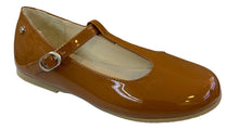 Manuela De Juan Charlotte Girls Tan Cuoio Patent Leather T-Strap