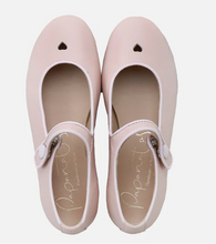 Papanatas Girls Baby Pink Leather Heart Mary Jane