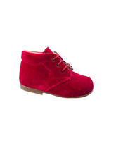 Shawn & Jeffery Baby Red Velvet Leather Booties