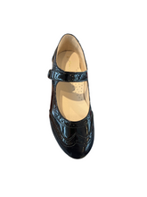 Shawn & Jeffery Black Patent Leather Wingtip Button Mary Jane