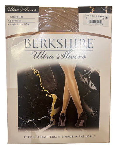 Berkshire Tan De Sol (549)Ultra Sheer Control Top Pantyhose Sandalfoot - 4415