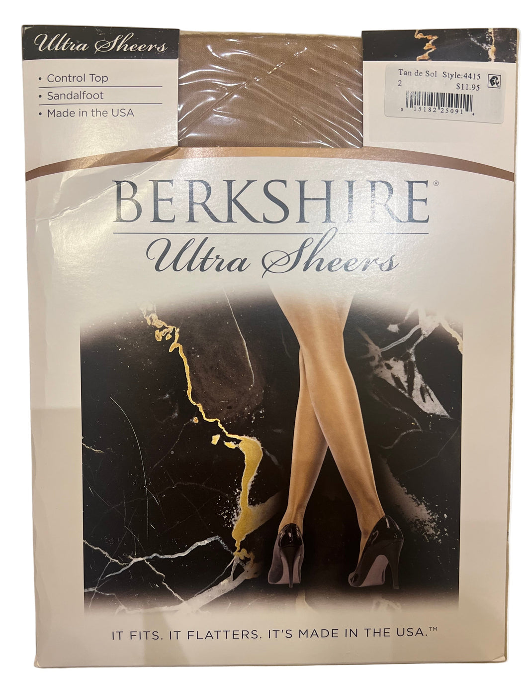 Berkshire Tan De Sol (549)Ultra Sheer Control Top Pantyhose Sandalfoot - 4415