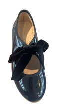 Shawn & Jeffery Black Patent Girls Ribbon Shoes