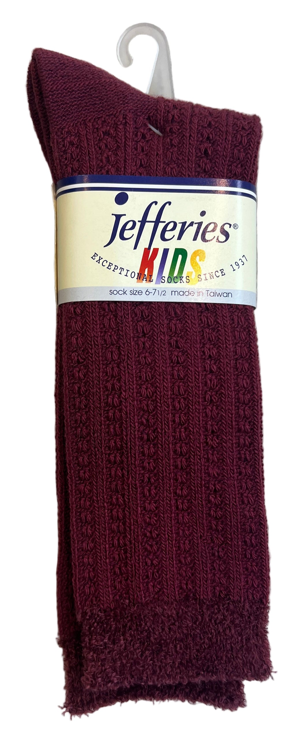 Girls Burgundy Thick Design Knee Socks
