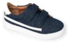 Venettini Harry Blue Denim White Leather Velcro Sneaker Shoe