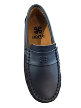 Porte Navy Stamp Logo Mocassin Leather Penny Loafer