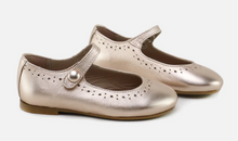 Papanatas Girls Etoile Gold Leather Mary Jane