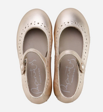 Papanatas Girls Etoile Gold Leather Mary Jane