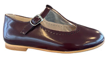 Shawn & Jeffery Mocasino Burgundy Leather Girls T-Strap Shoe