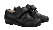 Beberlis Black Leather Velcro Oxford Dress Shoe