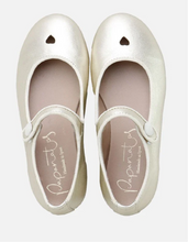 Papanatas Girls Metalcris Sahara Leather Heart Mary Jane