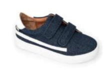 Venettini Harry Blue Denim White Leather Velcro Sneaker Shoe