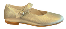 Shawn & Jeffery Gold Eclat Te Leather Button Mary Jane