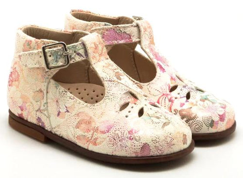 Beberlis Floral Leather Baby High Top TStrap