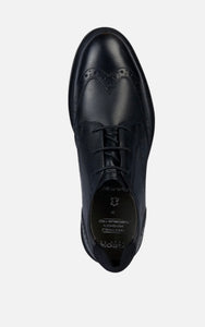 Geox Zeeno Black Leather Design Oxford Dress Shoe
